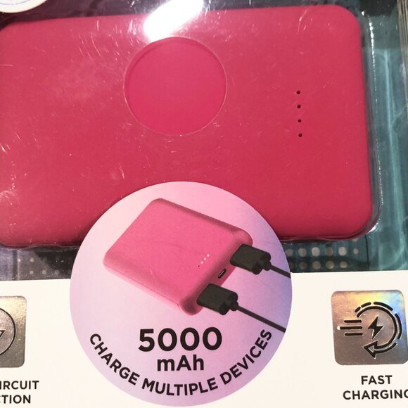 Colorways Pink Dual Port Power Bank Charger - Picture 4 of 4